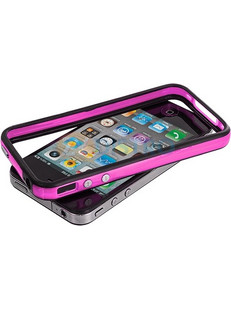 New Stylish Bumper Series Case Cover for iPhone 4G 4S - Μαύρο & Ροζ