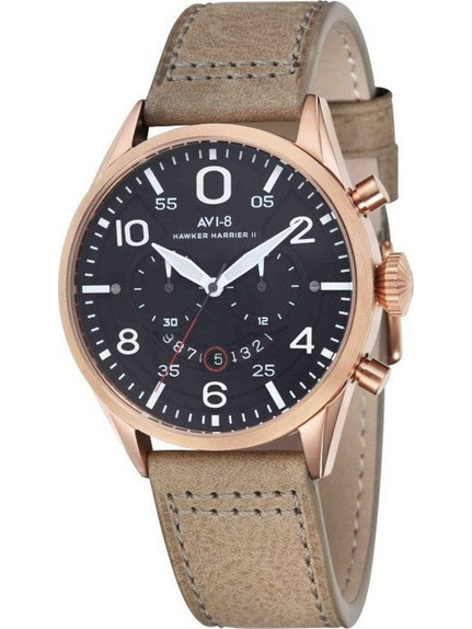Hawker Harrier II Ανδρικό Ρολόι Χρονογράφος με Μπεζ Δερμάτινο Λουράκι AV-4031-06