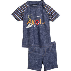 Playshoes Ahoi Αντηλιακό UV Παιδικό Μαγιό Σετ με Μπλούζα για Αγόρι Navy Μπλε 461132