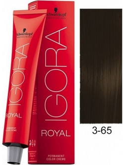 Schwarzkopf Igora Royal 3-65 Καστανό Σκούρο Μόκα Μόνιμη Βαφή Μαλλιών 60ml