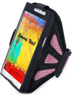 Sports Armband Case for various XL phones like Samsung Galaxy Note II 2 N7100 Black-Pink