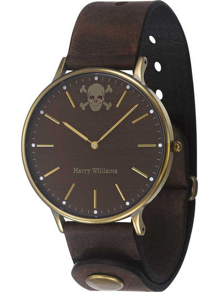 Harry Williams Ανδρικό Ρολόι με Καφέ Δερμάτινο Λουράκι HW-2402M/11D