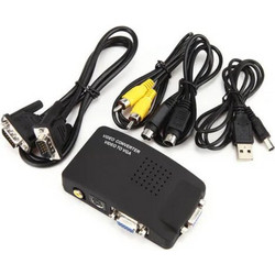 S-Video AV RCA VGA Composite Video to VGA Converter Adapter for DVD HDTV Monitor