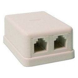 Wall Adapter RJ11 2 x Telephone Lines 6p4c Αυτοκόλλητη Πρίζα Τηλεφώνου 2 Γραμμών Λευκή FTT3-051