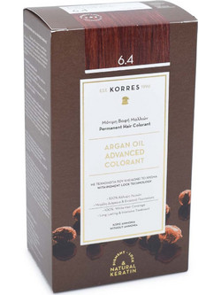 Korres Argan Oil Advanced Colorant 6.4 Ξανθό Σκούρο Χάλκινο Μόνιμη Βαφή Μαλλιών Χωρίς Αμμωνία 50ml