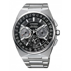 Citizen Eco-Drive Satellite Wave Ανδρικό Ρολόι Χρονογράφος Solar με Ασημί Καουτσούκ Λουράκι CC9008-84E