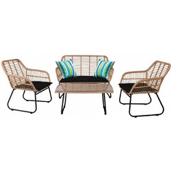 Woodwell Salsa Σετ Σαλόνι Κήπου Rattan 4τμχ Καφέ Ε249,1