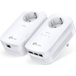 TP-Link TL-PA8033PKIT V2 Powerline Διπλό Kit για Ενσύρματη Σύνδεση με 3 Θύρες Ethernet & Passthrough Πρίζα