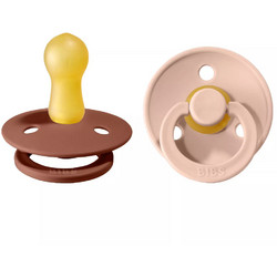 BiBS Colour Πιπίλες Καουτσούκ 0m+ Woodchuck Blush 2τμχ