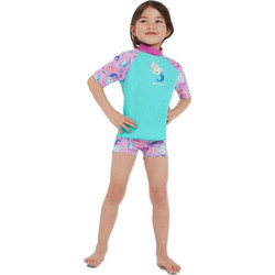 Speedo Αντηλιακό UV Παιδικό Μαγιό Σετ με Μπλούζα για Κορίτσι Τιρκουάζ 11882-G745B