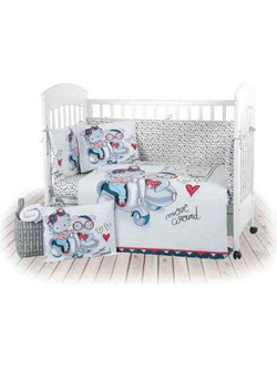KikkaBoo Love Rome Σετ Κούνιας 60x120cm White 6τμχ