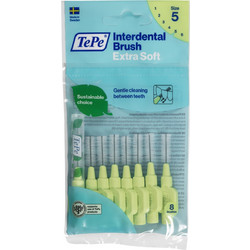 Tepe Extra Soft Μεσοδόντια Βουρτσάκια 0.8mm Πράσινα 8τμχ