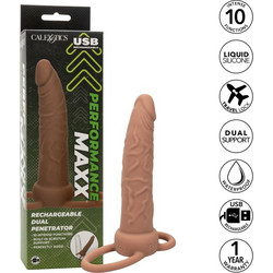 CalExotics Dual Penetrator Ρεαλιστικό Dildo 14cm Καφέ