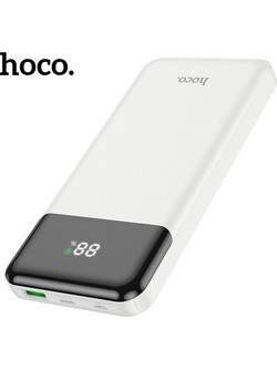 Hoco J102 Power Bank 10000mAh 20W με Θύρα USB-A & Θύρα USB-C Quick Charge 3.0 & Power Delivery White