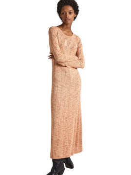 Pepe Jeans Gianna Midi Καθημερινό Φόρεμα Πλεκτό Μπεζ PL953465-828