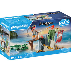 Playmobil Pirates Starter Pack Πειρατής με Αλιγάτορα για 4-10 Ετών 71473