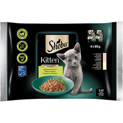 Sheba Kitten with Chicken & Salmon in Gravy 4x85gr
