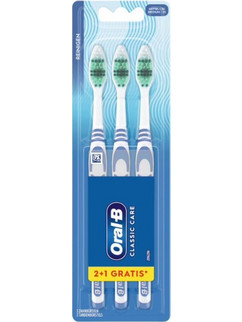 Oral-B Classic Care Medium Οδοντόβουρτσες 3τμχ Μπλε