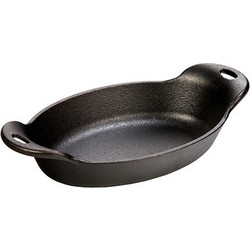 Lodge HM16OS Πυρίμαχο Μαντεμένιο Ταψί Οβάλ 25cm 0.47lt HEAT-TREATED