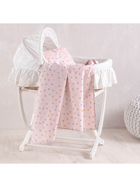 Rythmos Tiny Heart Βρεφικό Σεντόνι Λίκνου Βαμβακερό 80x110 Somon