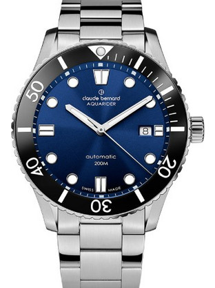 Claude Bernard Aquarider Ανδρικό Ρολόι Αυτόματο με Ασημί Μεταλλικό Μπρασελέ 801293NBMBUIB