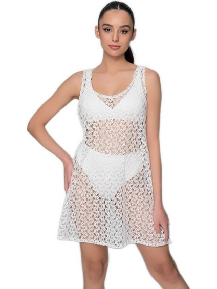 Milena By Paris Γυναικείο Φόρεμα Παραλίας Κοντό Λευκό 40256