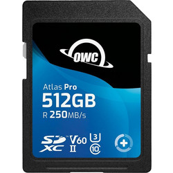 OWC Atlas Pro SDXC 512GB Class 10 U3 V60 UHS-II 250MB/s