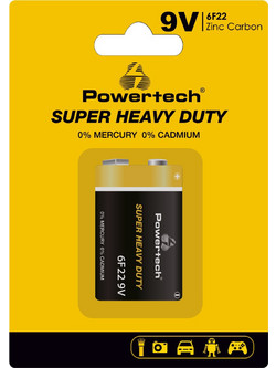 Powertech Zinc Carbon Super Heavy Duty 9V 6F22 1τμχ