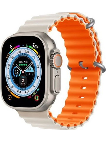 Devia Sport6 Deluxe Λουράκι Σιλικόνης Starlight / Orange (Apple Watch 42 / 44 / 45 / 49mm)
