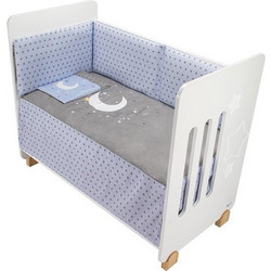 Interbaby Star Luna Κούνια για Στρώμα 60x120cm Λευκή & Προίκα Μπλε