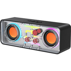 Recci RSK-W38 Ηχείο Bluetooth 10W Μαύρο Διαφανές