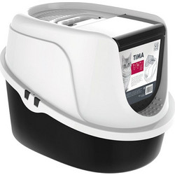 M-Pets Tima Τουαλέτα Γάτας Κλειστή Λευκή Μαύρη Μ53xΠ38xΥ40cm