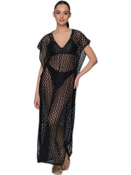 Milena By Paris Καφτάνι Παραλίας Μακρύ 40243 Black