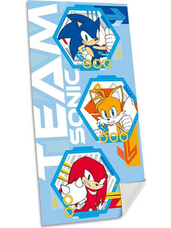 Kids Licensing Sonic The Hedgehog Παιδική Πετσέτα Θαλάσσης Γαλάζια 70x140cm 99976553