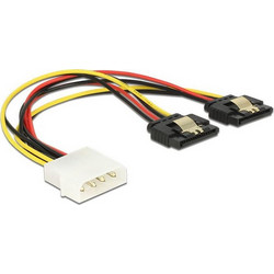 DeLOCK 85237 Καλώδιο Τροφοδοσίας 4-Pin Molex Male to 2 x 15-Pin SATA Female 0.2m Multicolor