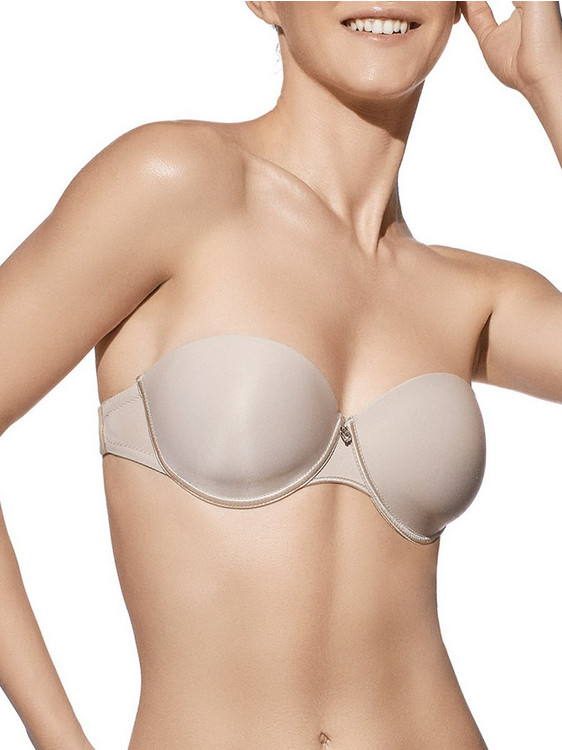 Selene Σουτιέν Strapless με Ελαφριά Ενίσχυση με Μπανέλα Μπεζ MAGDALENA