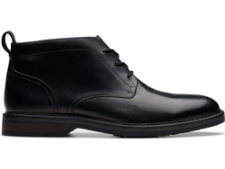 Clarks Ανδρικά Μποτάκια Δερμάτινα Μαύρα 26179683