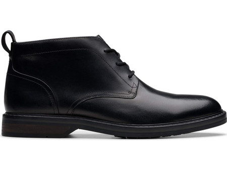 Clarks Ανδρικά Μποτάκια Δερμάτινα Μαύρα 26179683