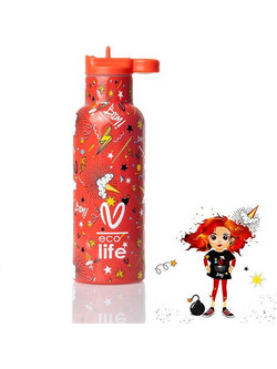 Ecolife X Vasiliki Spitha Παιδικό Παγούρι Θερμός Ανοξείδωτο BPA Free Πορτοκαλί 500ml