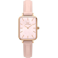 Daniel Wellington Quadro Pressed Γυναικείο Ρολόι με Ροζ Δερμάτινο Λουράκι DW00100508