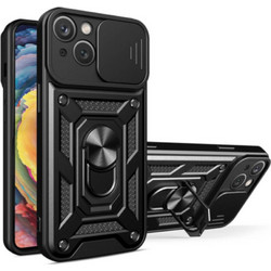 Bodycell Armor Slide Ring Holder Back Cover Black (iPhone 14 Plus)