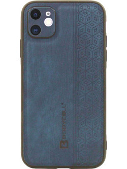 Bodycell Pattern Leather Back Cover Blue (iPhone 12)