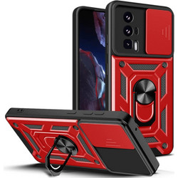 Bodycell Armor Slide Ring Holder Back Cover Red (Xiaomi Poco F5 Pro)