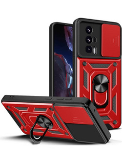 Bodycell Armor Slide Ring Holder Back Cover Red (Xiaomi Poco F5 Pro)