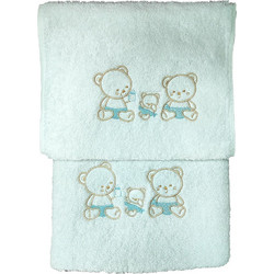 Joli Bears Family Σετ Βρεφικές Πετσέτες 2τμχ 500gr/m²
