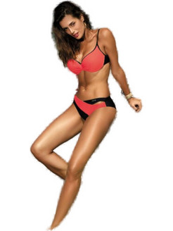 Marko Jennifer Bikini Set με Ενίσχυση Κοραλί Μαύρο M-408