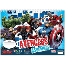Marvel Avengers Μπλοκ Ζωγραφικής A4 40 Φύλλων με Αυτοκόλλητα 506008