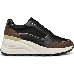 Geox Γυναικεία Sneakers Μαύρα Σοκολατί D45WAA085ASC9999