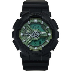 Casio G-Shock Ανδρικό Ρολόι Χρονογράφος με Πράσινο Καουτσούκ Λουράκι GA-110CD-1A3ER