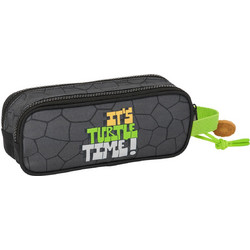 Safta Teenage Mutant Ninja Turtles Κασετίνα Βαρελάκι με 2 Θήκες Γκρι Πράσινη S4310709